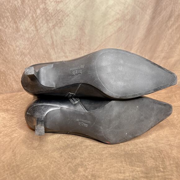 AK Anne Klein iFlex Claude Ankle Boot Kitten Heel Black Leather Pointed Toe Y2K - Picture 6 of 12